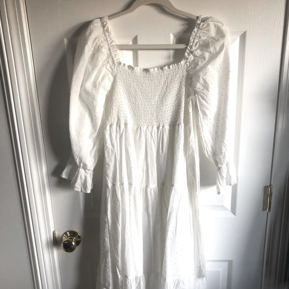 NWOT Nap Dress Inspired Smocked White Dress